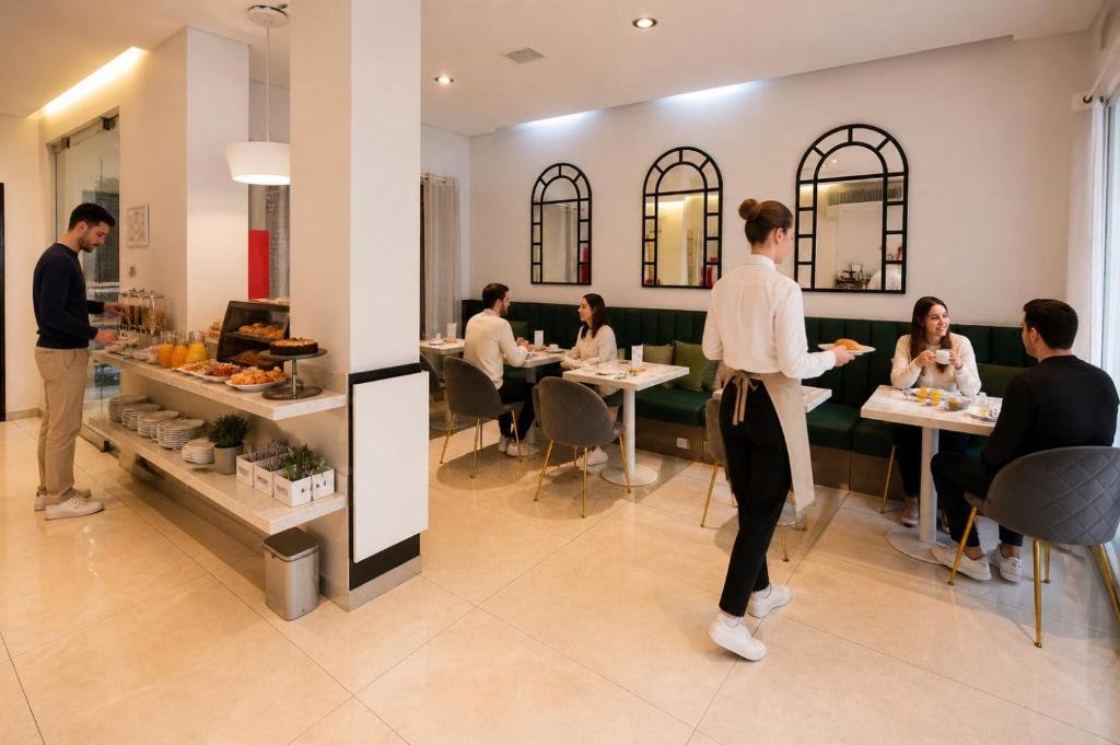 Spa-Bereich mit Whirlpool und Sauna im Duque Hotel in Palermo