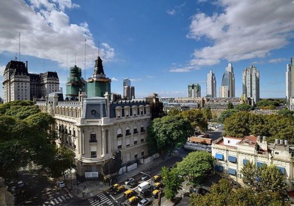 Historic buildings of the city seen near Pleno Madero