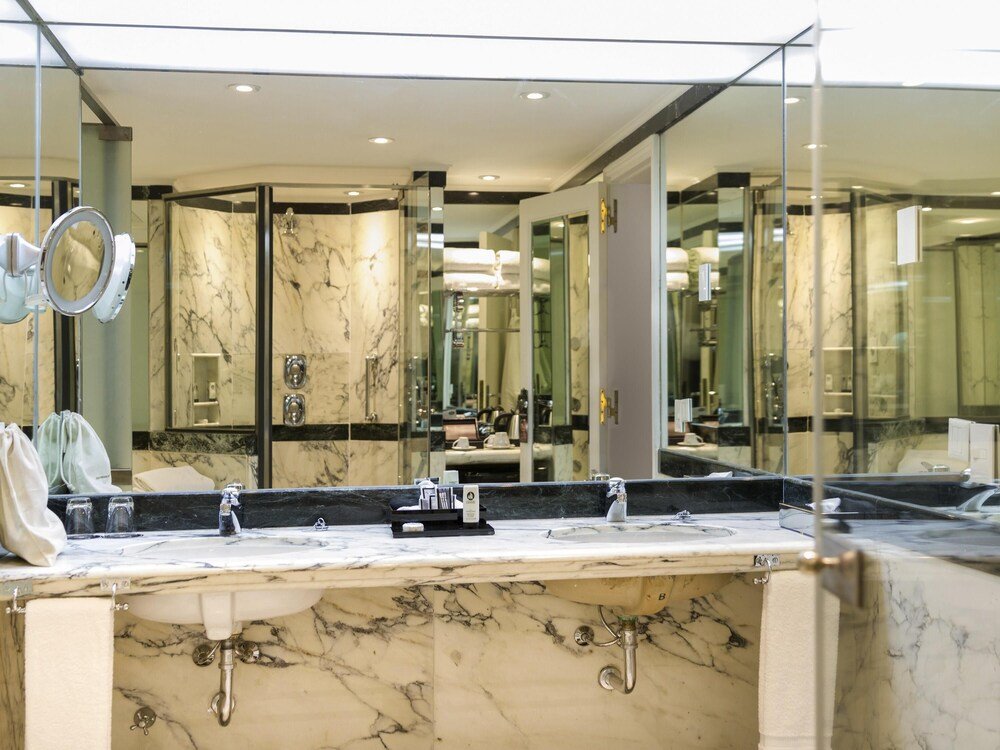 Bathroom with a marble sink